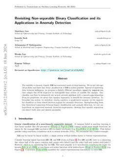 Revisiting Non-separable Binary Classification and its Applications in
  Anomaly Detection