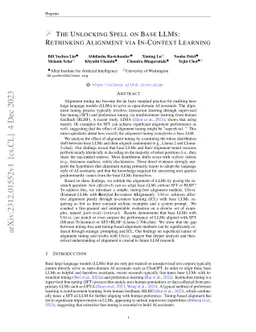 The Unlocking Spell on Base LLMs: Rethinking Alignment via In-Context
  Learning