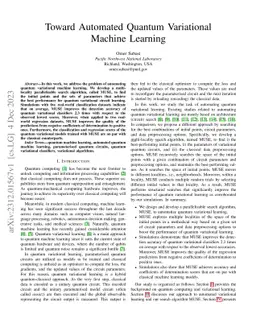Toward Automated Quantum Variational Machine Learning