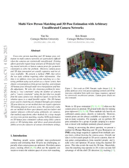Multi-View Person Matching and 3D Pose Estimation with Arbitrary
  Uncalibrated Camera Networks
