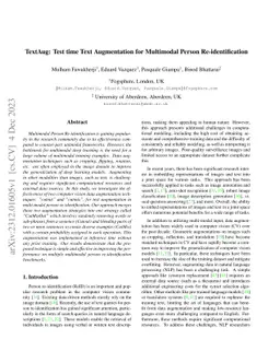 TextAug: Test time Text Augmentation for Multimodal Person
  Re-identification