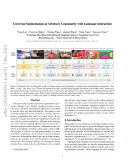 Universal Segmentation at Arbitrary Granularity with Language
  Instruction