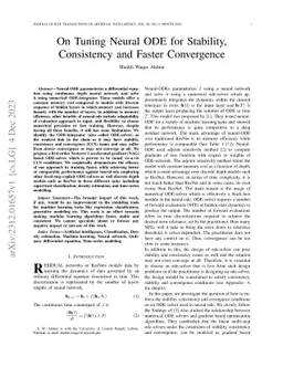 On Tuning Neural ODE for Stability, Consistency and Faster Convergence