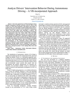 Analyze Drivers' Intervention Behavior During Autonomous Driving -- A
  VR-incorporated Approach