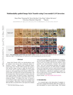 Multimodality-guided Image Style Transfer using Cross-modal GAN
  Inversion