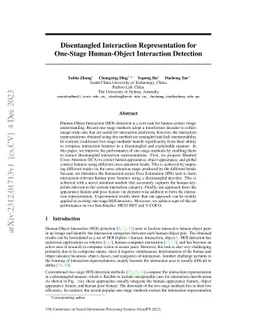 Disentangled Interaction Representation for One-Stage Human-Object
  Interaction Detection