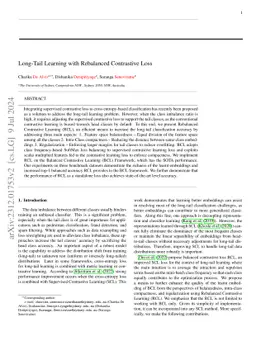 Long-Tail Learning with Rebalanced Contrastive Loss