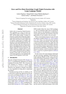 Zero- and Few-Shots Knowledge Graph Triplet Extraction with Large
  Language Models