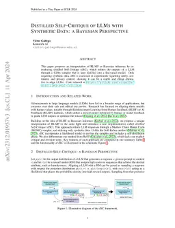 Distilled Self-Critique of LLMs with Synthetic Data: a Bayesian
  Perspective