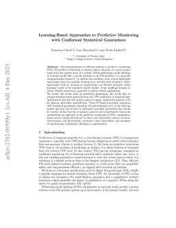 Learning-Based Approaches to Predictive Monitoring with Conformal
  Statistical Guarantees