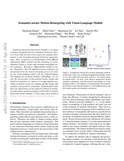 Semantics-aware Motion Retargeting with Vision-Language Models