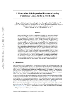 A Generative Self-Supervised Framework using Functional Connectivity in
  fMRI Data