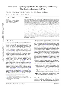 A Survey on Large Language Model (LLM) Security and Privacy: The Good,
  the Bad, and the Ugly