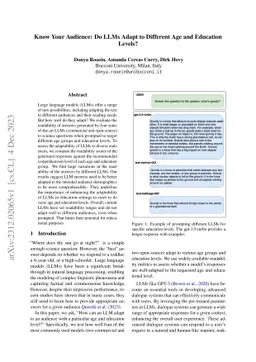 Know Your Audience: Do LLMs Adapt to Different Age and Education Levels?