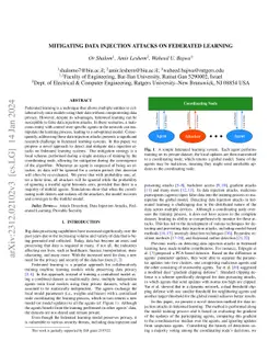 Mitigating Data Injection Attacks on Federated Learning