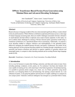 TPPoet: Transformer-Based Persian Poem Generation using Minimal Data and
  Advanced Decoding Techniques
