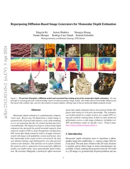 Repurposing Diffusion-Based Image Generators for Monocular Depth
  Estimation