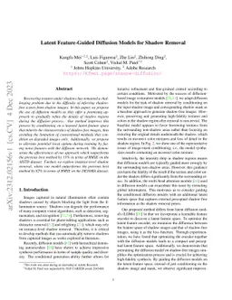 Latent Feature-Guided Diffusion Models for Shadow Removal