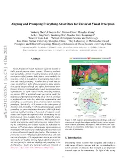 Aligning and Prompting Everything All at Once for Universal Visual
  Perception