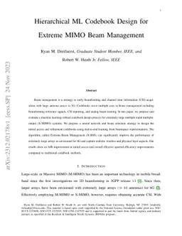 Hierarchical ML Codebook Design for Extreme MIMO Beam Management