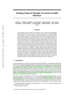 Training Chain-of-Thought via Latent-Variable Inference