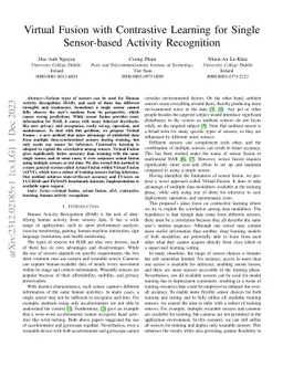 Virtual Fusion with Contrastive Learning for Single Sensor-based
  Activity Recognition