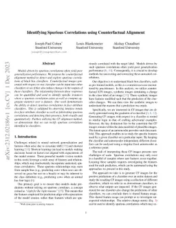 Identifying Spurious Correlations using Counterfactual Alignment
