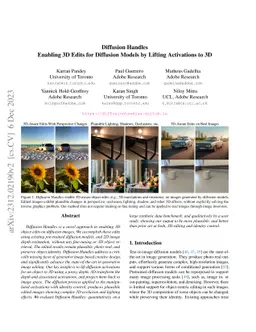 Diffusion Handles: Enabling 3D Edits for Diffusion Models by Lifting
  Activations to 3D