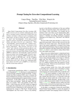 Prompt Tuning for Zero-shot Compositional Learning