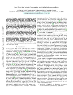 Low-Precision Mixed-Computation Models for Inference on Edge