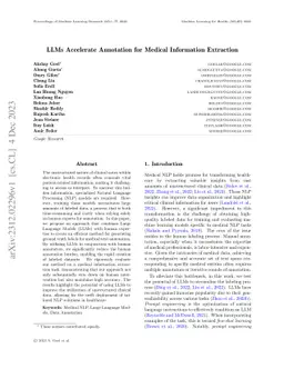 LLMs Accelerate Annotation for Medical Information Extraction