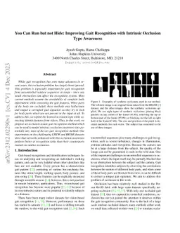 You Can Run but not Hide: Improving Gait Recognition with Intrinsic
  Occlusion Type Awareness