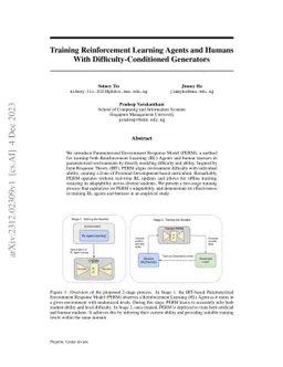 Training Reinforcement Learning Agents and Humans With
  Difficulty-Conditioned Generators