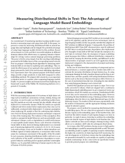 Measuring Distributional Shifts in Text: The Advantage of Language
  Model-Based Embeddings