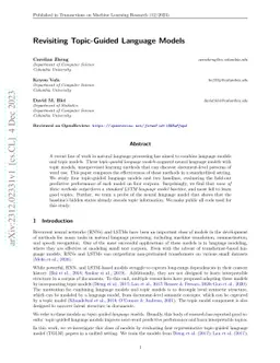 Revisiting Topic-Guided Language Models