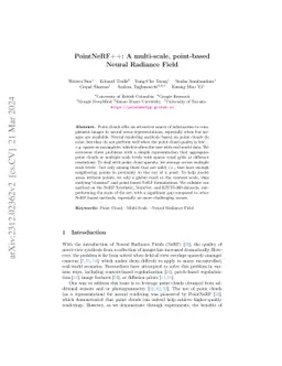 PointNeRF++: A multi-scale, point-based Neural Radiance Field