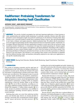 FaultFormer: Pretraining Transformers for Adaptable Bearing Fault
  Classification