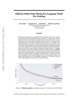 Efficient Online Data Mixing For Language Model Pre-Training