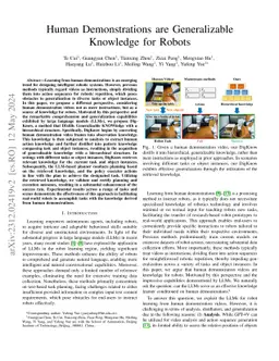 Human Demonstrations are Generalizable Knowledge for Robots