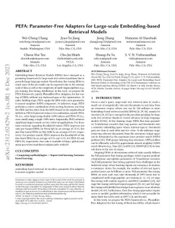 PEFA: Parameter-Free Adapters for Large-scale Embedding-based Retrieval
  Models