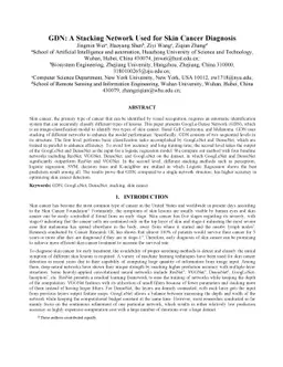 GDN: A Stacking Network Used for Skin Cancer Diagnosis