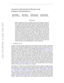 Adaptive Instrument Design for Indirect Experiments