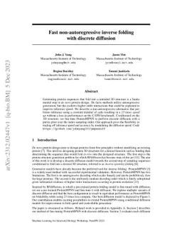 Fast non-autoregressive inverse folding with discrete diffusion