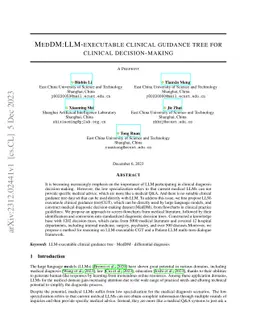 MedDM:LLM-executable clinical guidance tree for clinical decision-making