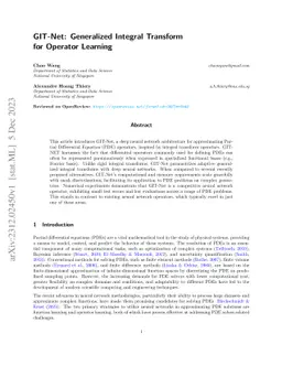 GIT-Net: Generalized Integral Transform for Operator Learning
