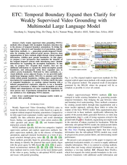 EtC: Temporal Boundary Expand then Clarify for Weakly Supervised Video
  Grounding with Multimodal Large Language Model