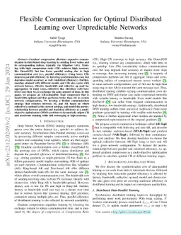 Flexible Communication for Optimal Distributed Learning over
  Unpredictable Networks