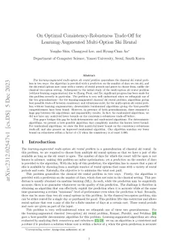 On Optimal Consistency-Robustness Trade-Off for Learning-Augmented
  Multi-Option Ski Rental