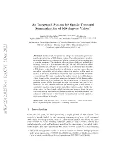 An Integrated System for Spatio-Temporal Summarization of 360-degrees
  Videos