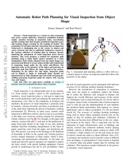 Automatic Robot Path Planning for Visual Inspection from Object Shape
